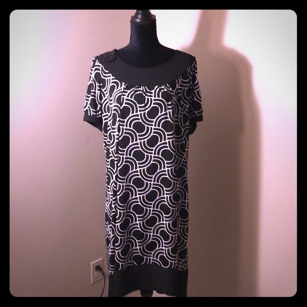 Black and white work dress